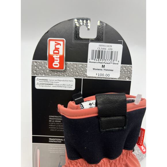 Columbia Titanium Women Peak Pursuit Gloves Touch Screen Waterproof OutDry M - Picture 6 of 12